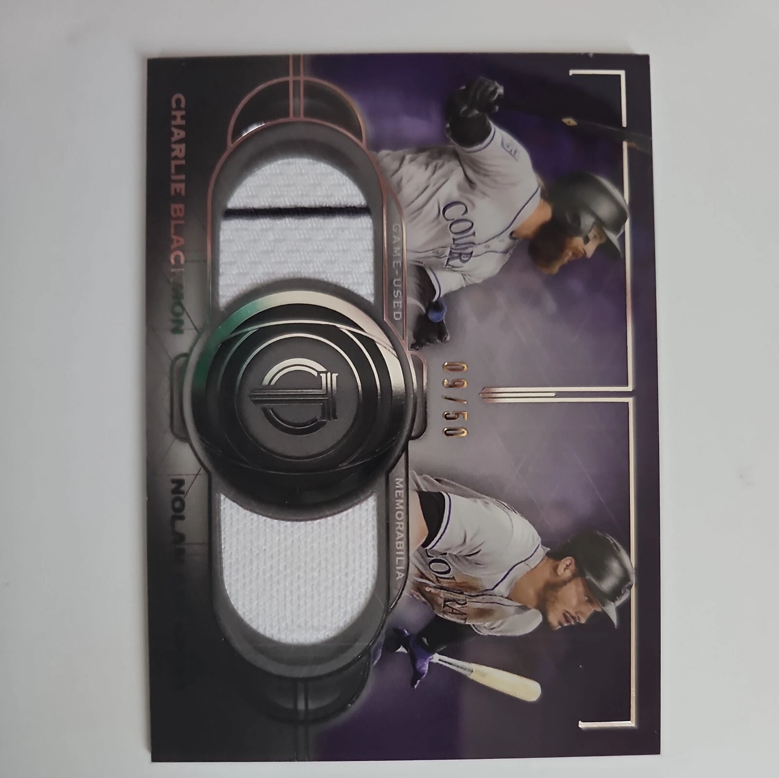 2019 Topps Tribute Dual Relics Purple /50 Nolan Arenado Charlie Blackmon #DR-BA