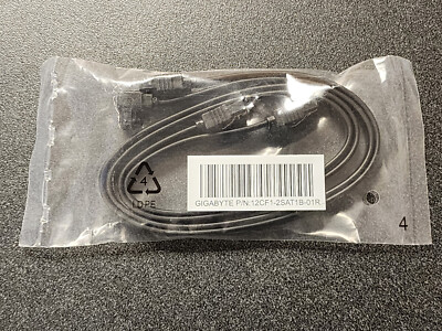 Two SATAIII SATA3 Cables 6Gb/s 12CF1-2SAT1B-01R Straight and 90 Degree Sealed