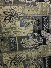 LIGHT GOLD BLACK FLORAL PAISLEY UPHOLSTERY BROCADE FABRIC 54 in. Sold BTY
