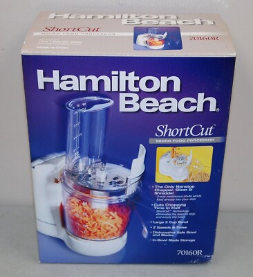 New!! HAMILTON BEACH ''Short Cut'' MICRO FOOD PROCESSOR 70160R /Continuous Chute!!