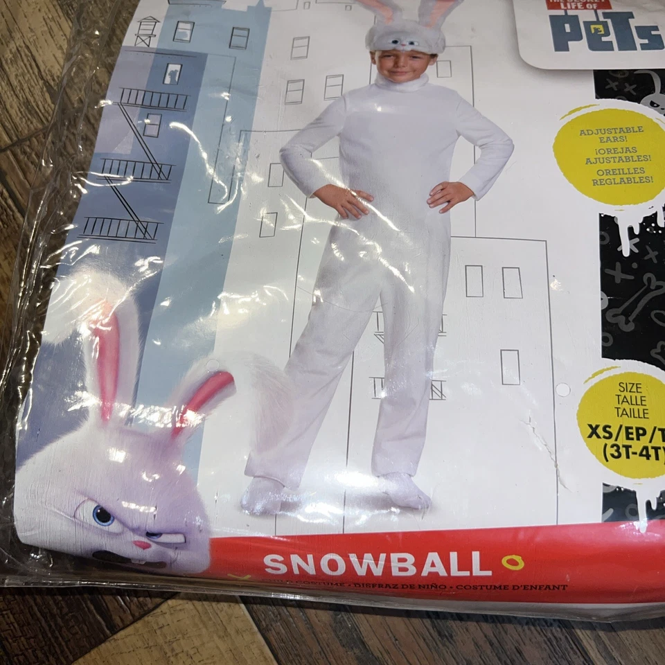 Маскировка секретная жизнь домашних животных снежок классический костюм X-Small 3T-4T новый - Изображение 2 из 4