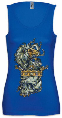 Lion Crown Skull Damen Tank Top Skull Skeleton Tattoo King RPG Gamer Gaming