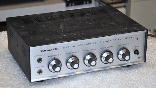 REALISTIC MODEL MPA-20  20 WATT P.A. AMPLIFIER COMMERCIAL SURPLUS GOOD