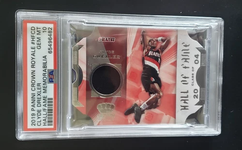 2019-20 Panini Crown Royale Hall Of Fame Memorabilia Clyde Drexler #HF-CD Psa 10