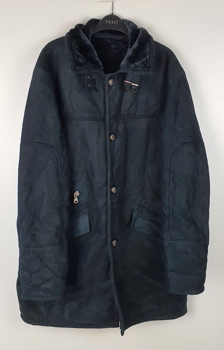 FAUX SHEEPSKIN SUEDE COAT Size XL2XL 44"46" Lined Men`s Winter Jacket