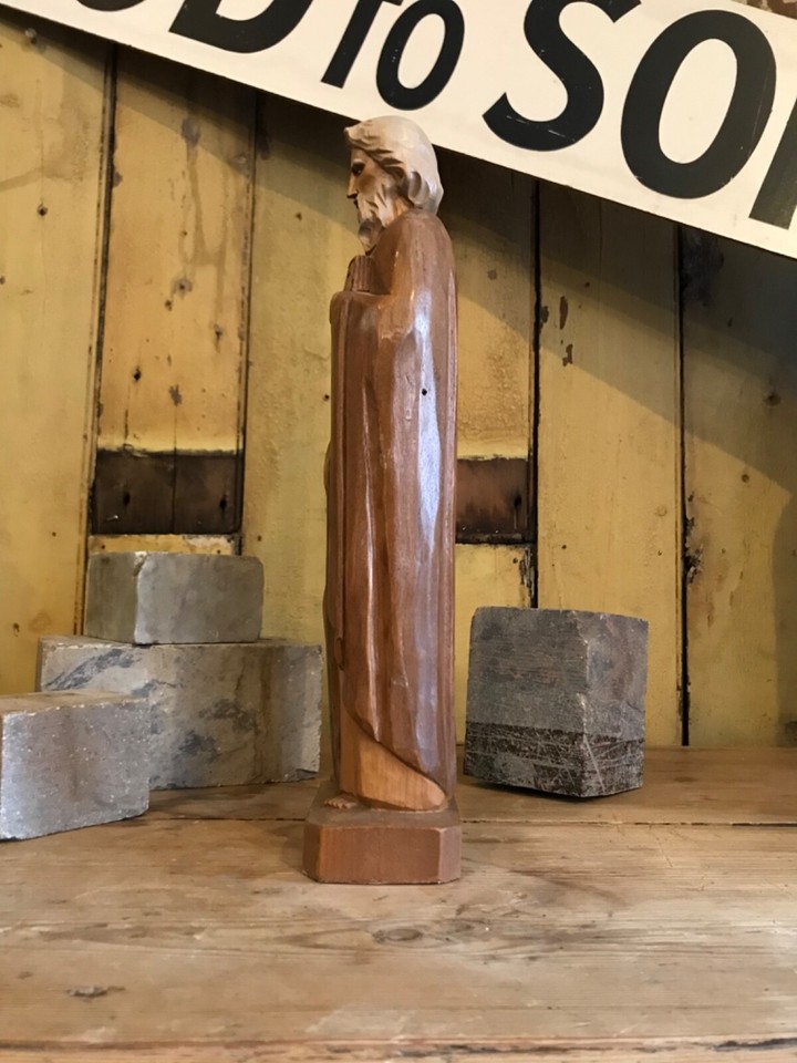 Vintage 1960's Carved Wooden Religious Statue Of Saint Paul St By CBC