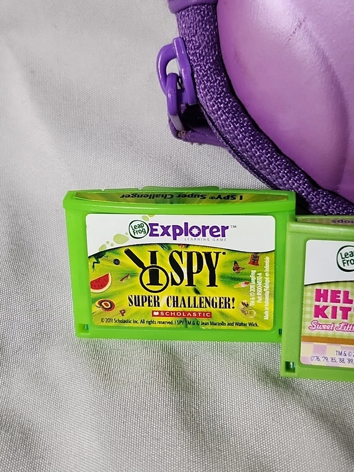 LeapFrog Explorer Carrying Case Purple Poka Dot Color With 5 Games! Hello Kitty! - Image 3 of 4