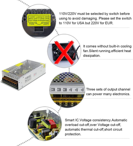 ALITOVE DC 24V 10A 240W Power Supply Adapter Transformer Switch AC 110V / 220V t - Picture 4 of 11