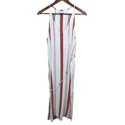 faithfull the brand halter dress Axel Maxi Dress Accordion Stripe Cream Navy