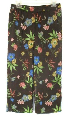 Linea Louis Dell'Olio Crinkle Georgette Crop Pants PS Brown A352729 Women CB33O