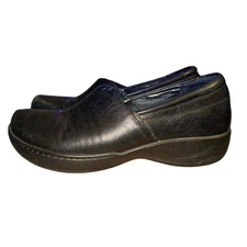 Dansko Abigail Clogs Women's Size 8.5 Black Leather Slip On Comfort Shoes