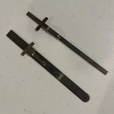 2- GENERAL TOOLS 6" STAINLESS STEEL Pocket Rules With Depth Gauge Clip  “USA”