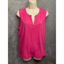 SONOMA LIFE STYLE Womens Pink Sleeveless Lace Back V Neck Tank Top Shirt M