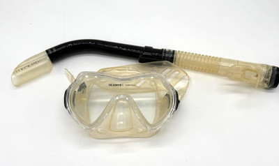 SeaDive Scuba Diving Mask & TUSA Imprex Hyperdry Snorkel Set - Tempered Glass