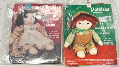 Vintage Mountain Cloth Patches #1297 & Polly #1289 Pokeberry 14'' Doll Making Kit