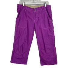 KÜHL Kendra Pants Size 8 Purple Embroidered Capri Cropped Purple Hiking Outdoor