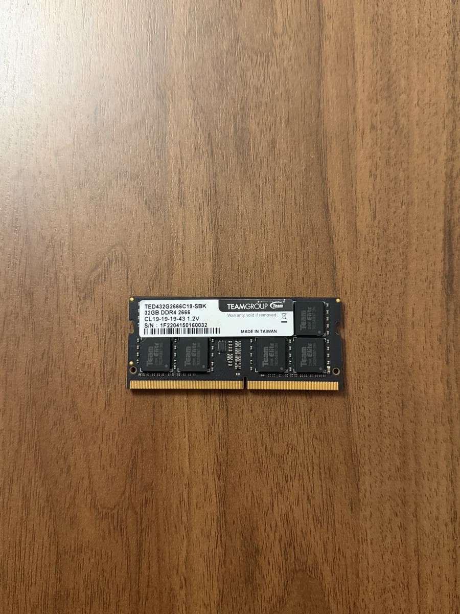 SODIMM DDR4 RAM 32GB 2666Mhz Single Stick Team Group 1x32GB | eBay