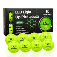 Night Play Pickleball Balls 8 Pack - Glow in The Dark Pickle Ball LED with 40...