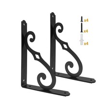 Decorative Shelf Brackets 10 Inch 2 Pack Wall Mounted Metal Heavy Duty