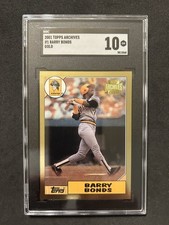 2001 Topps Future Archives Rookie Reprints Gold Border #1 Barry Bonds SGC 10