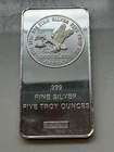 5 oz Silver Bar .999 Tri-State Refining & Investment Co Vintage 5 Troy Oz