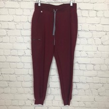 Figs Zamora Jogger Scrub Pants Size M Burgundy