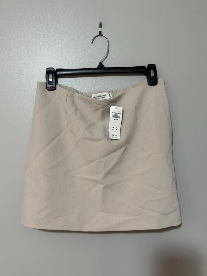 Pantalón Corto Abercrombie & Fitch Mujer M Medio Bronceado A&F Escarlata Mini Forrado Cremallera Lateral Foto 2 de 4