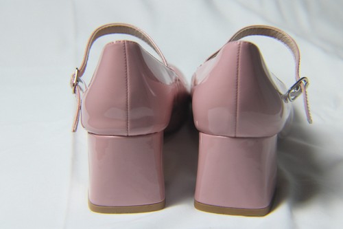 SHEIN Pink Patent Leather Mary Jane Block Heel Ankle Strap Women's Shoes Size 9 - Picture 3 of 5