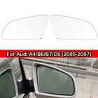 White Heated Side Rearview Mirror Glass For Audi A3 S3 A4 B6 B7 A6 S6 2003-2008