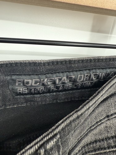 NUOVO Rockstar Original Jeans Uomo 36x36 Nero RSM 205 Impilato Svasato Maschere Sci - Foto 5 di 8