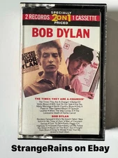 Bob Dylan The Times They Are A-Changin’ / Bob Dylan 2 on 1 Cassette Tape TESTED