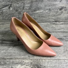 Michael Kors Dorothy Flex Pump Leather Pointed Heels Rose MK Logo Sz6 NWT READ