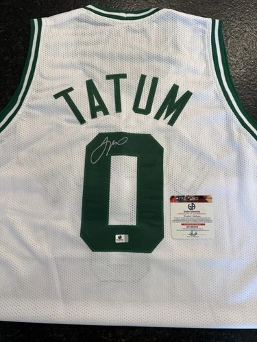 Jayson Tatum Autographed Boston Celtics White Basketball Jersey with COA