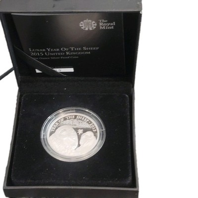2015 Royal Mint Lunar Jahr der Schafe £2 1oz Silber PP Münzbox COA