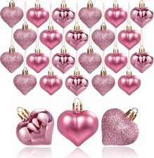 GuassLee Valentines Day Decorations Heart Ornaments - 36pcs Rose Gold