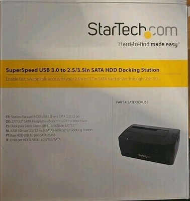 StarTech.com USB 3.0 SATA Hard Drive Docking Station (SATDOCKU3S) New Open Box