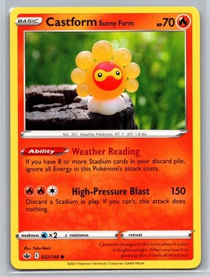 Castform Sunny Form 022/198 Chilling Reign Fire Basic Weather Reading Common