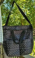 Thirty One Zip Top Organizing Utility Tote Organizer Bag In Ditty Dots Pockets