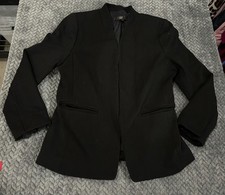 J.Crew 365 Blazer Jacket Womens 8 Black Career Stretch Nylon Polyester