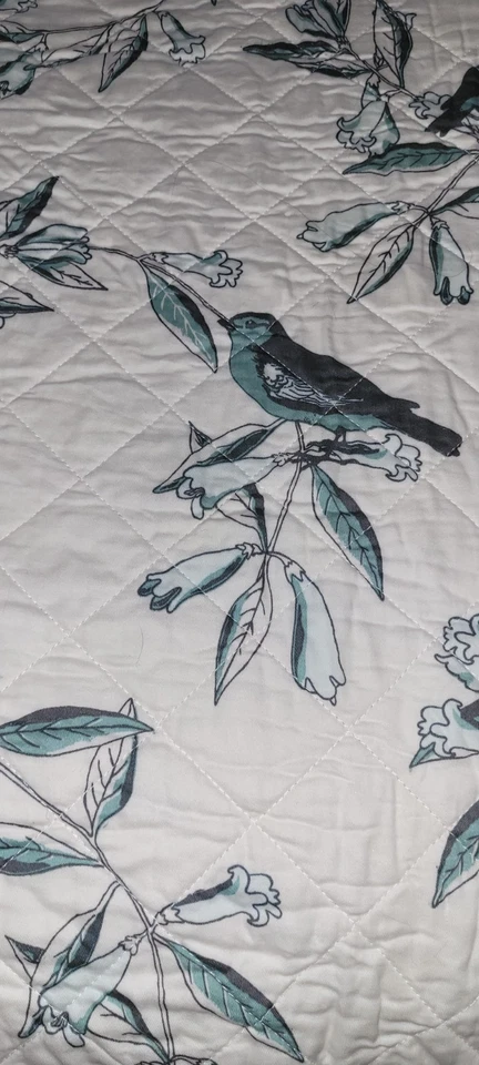 Colcha edredón reversible Dwell Studio by Target King pájaros blanco azul 88x104 Foto 3 de 4
