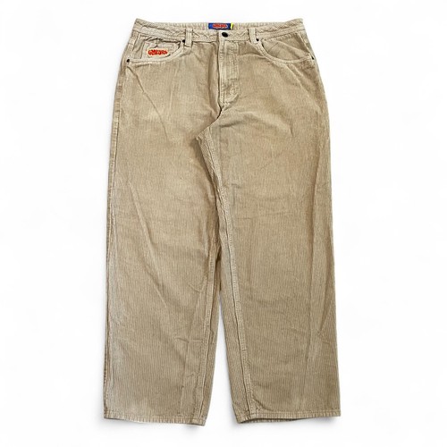Empyre Baggy Corduroy Pants Wide Leg Y2K Skater Hip Hop Streetwear Tan 36x29