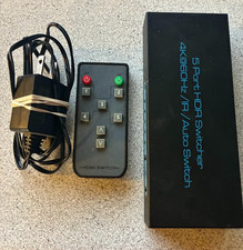 5 Port HDR Switcher 4K 60Hz/IR/Auto Switcher HDMI Hub Switcher