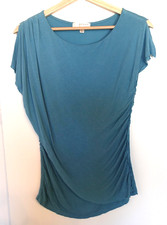 Vintage Y2K Babydoll Top Small Teal Flutter Soft Whimsy Fairy Asymmetric 90s