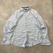 Boss Hugo Shirt Men's 2XL Vintage Slim Fit Long Sleeve Button-Down, Blue