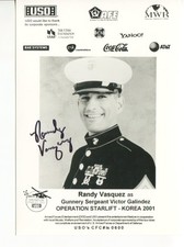 Operation Starlift - Korea 2001  RANDY VASQUEZ signed AUTOGRAPH 83179