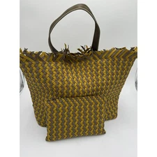 NEW Naghedi Havana Large Basketweave Tote Bag