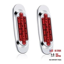 LED Side Marker Lights,16-LED Oval Clearance Position Lamps Side Light Red