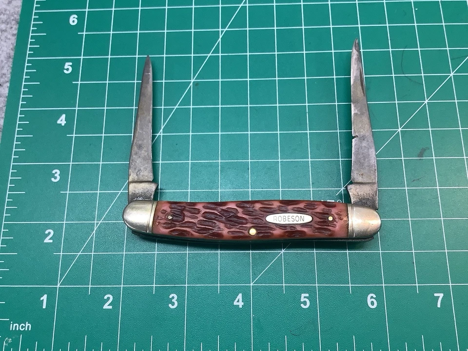 Navaja de bolsillo plegable de dos hojas Robeson Muskrat EE. UU. Foto 2 de 4