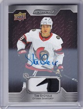 2023-24 Upper Deck Engrained Hockey Tim Stutzle Patch Auto #12/15