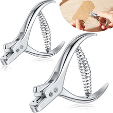 2 Pieces Pattern Notcher Stainless Steel Paper Notcher Handheld Punch Tool Desig